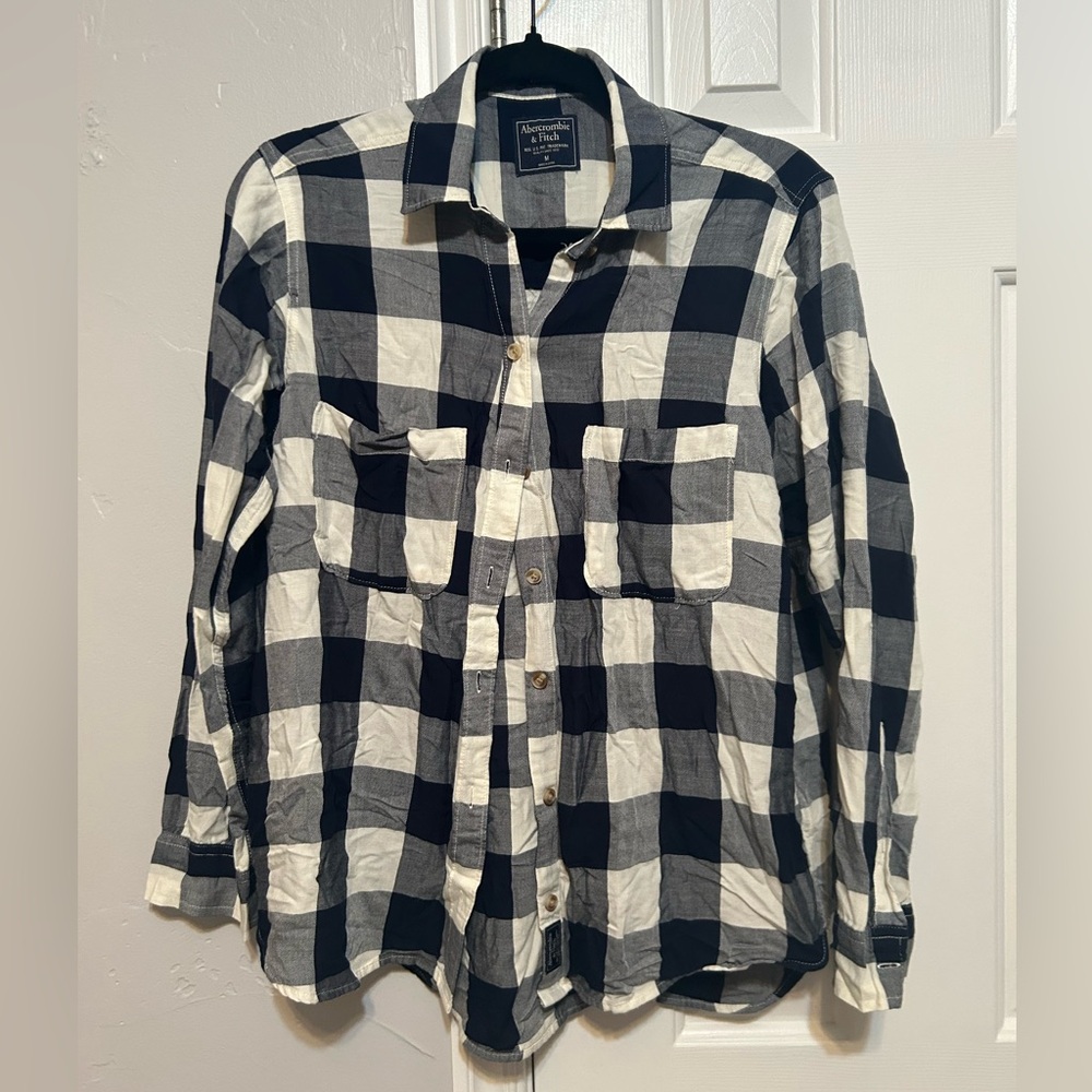 Abercrombie & Fitch Blue and White Plaid Shirt